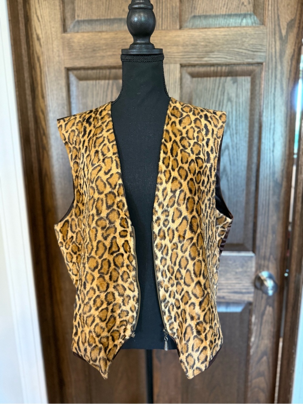 Vintage 90s JNCO by Revatex Plush Leopard Print Vest Made in USA Medium Unisex